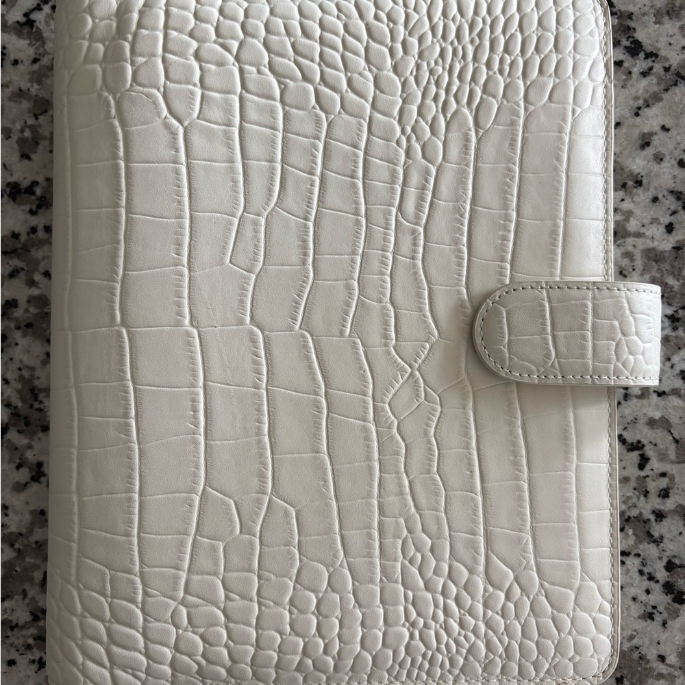 White Croc A5 Folio
